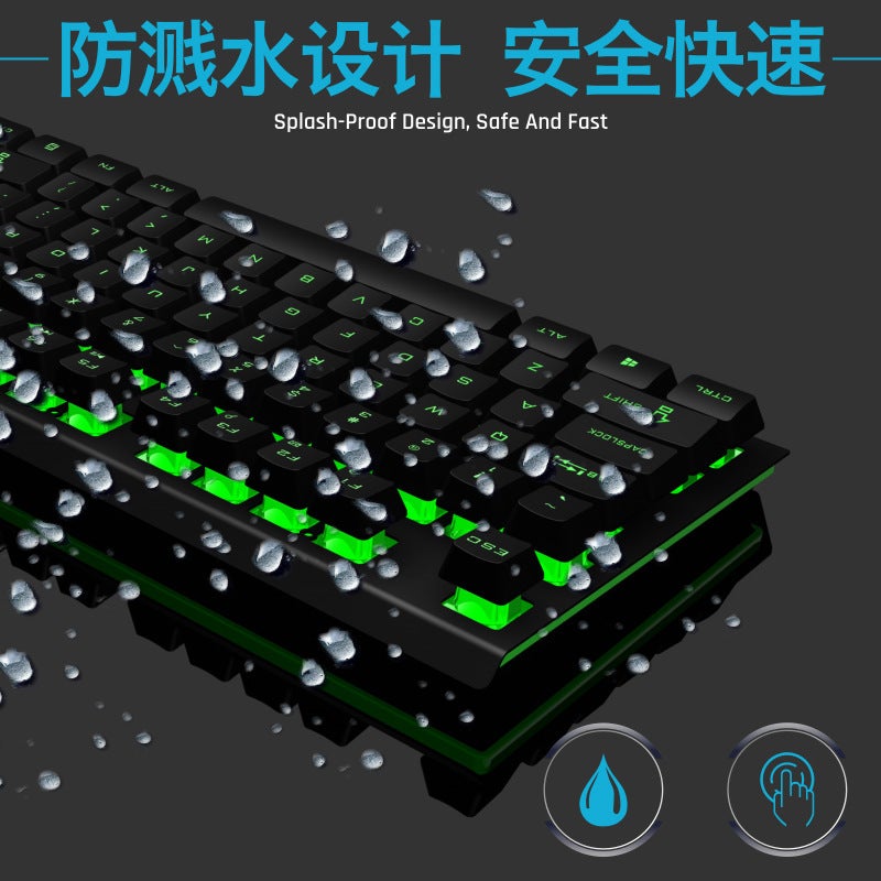 Eighteen Crossing Gk60 Metal Light-Emitting Wired Computer Game Keyboard With Hand Support Mechanical Feel Rgb Keyboard - Image 5